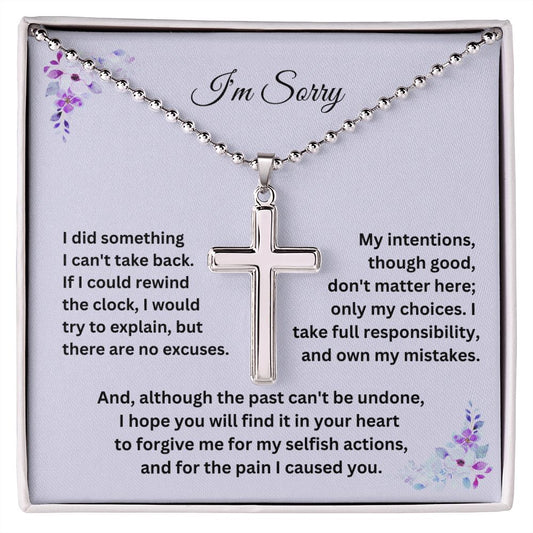 I'm Sorry - Stainless Steel Cross Necklace