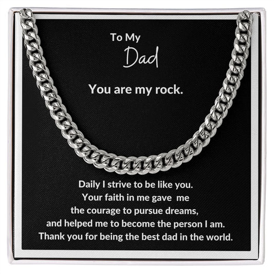 To The Best Dad In The World - Cuban Link Chain