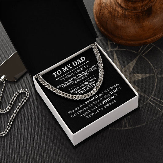 TO MY DAD (BLACK) | CUBAN LINK CHAIN