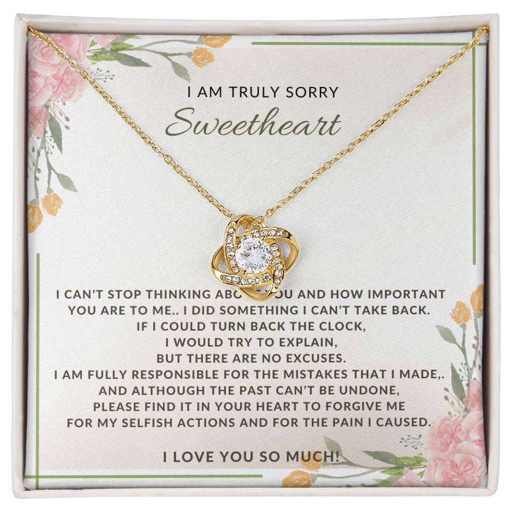 I Am Truly Sorry Sweetheart - Love Knot Necklace