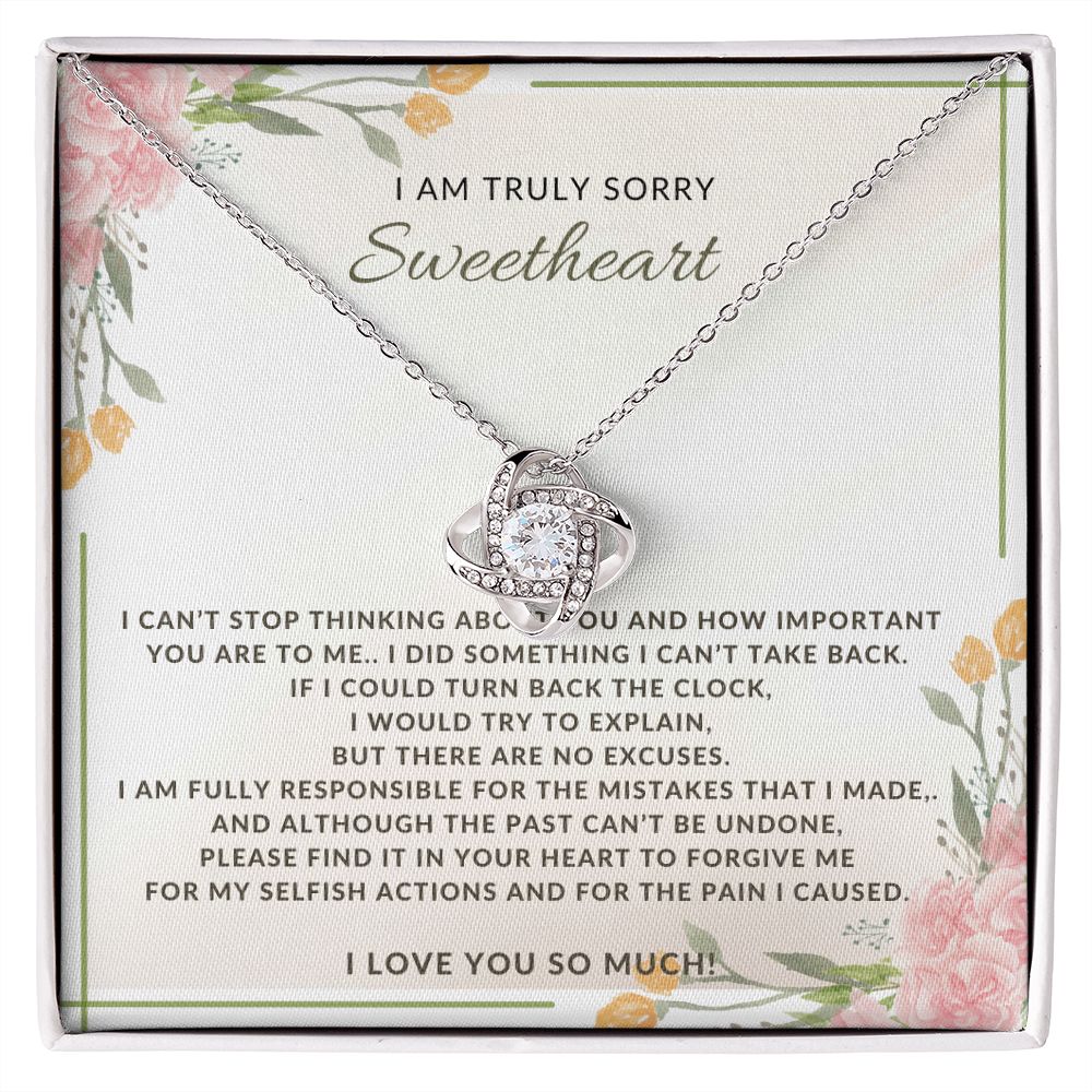 I Am Truly Sorry Sweetheart - Love Knot Necklace