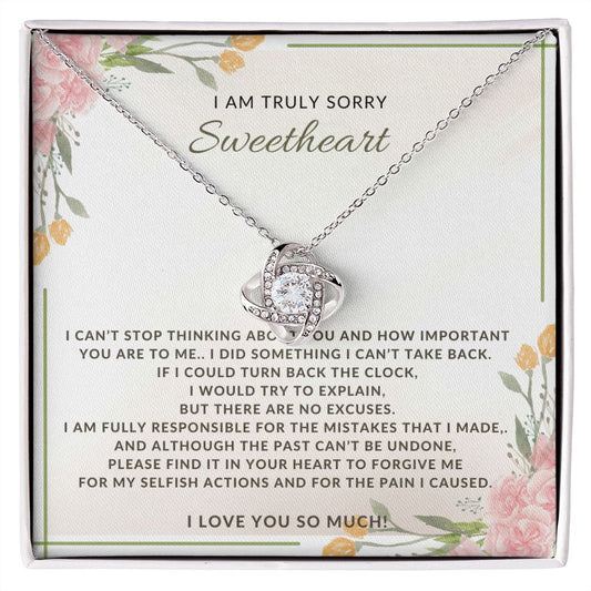 I Am Truly Sorry Sweetheart - Love Knot Necklace