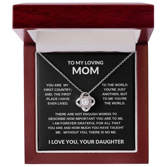 TO MY LOVING MOM - LOVE KNOT NECKLACE