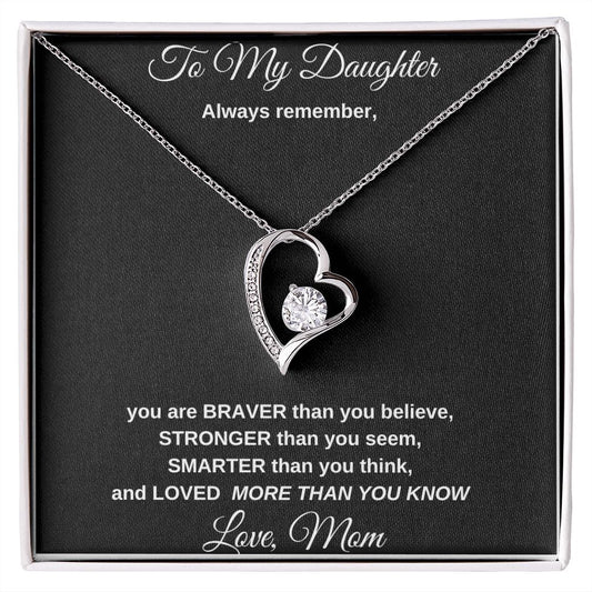 To My Daughter, From Mom - Forever Love Necklace